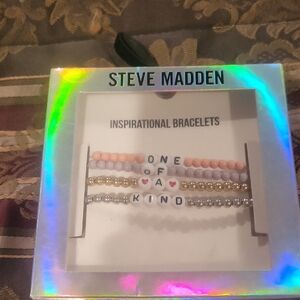 Steve Madden 4 Beaded Inspirational Bracelets 4 Colors Above